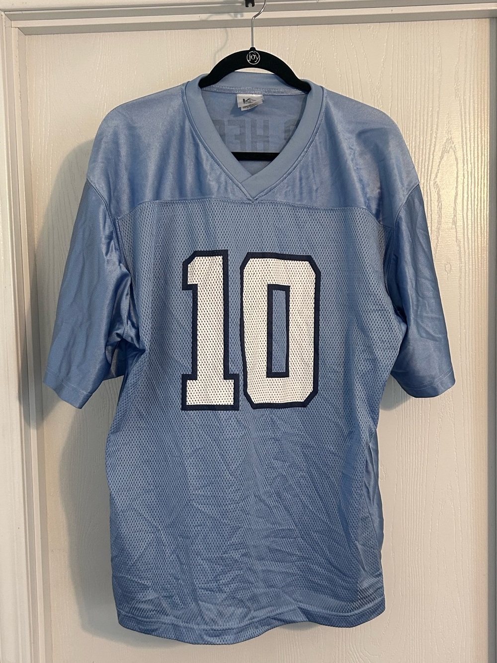 Carolina | Light Blue Men's Football Jersey with Number 10 | Size Large